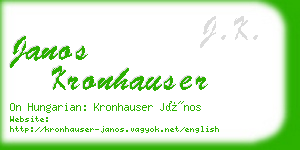 janos kronhauser business card